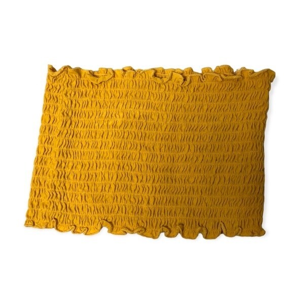 Paper + Tee Mustard Yellow Smocked Tube Top - Picture 1 of 4